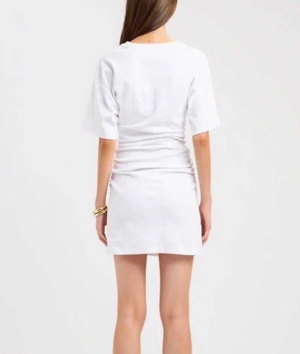 Kookai dress nova mini scrunched white SZ AU 12 US 8 NWT